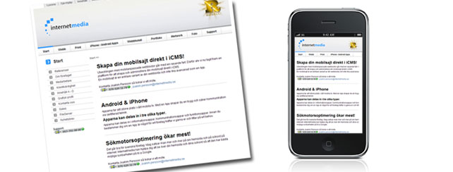 Mobilanpassad webbsida, iPhone App eller Android App